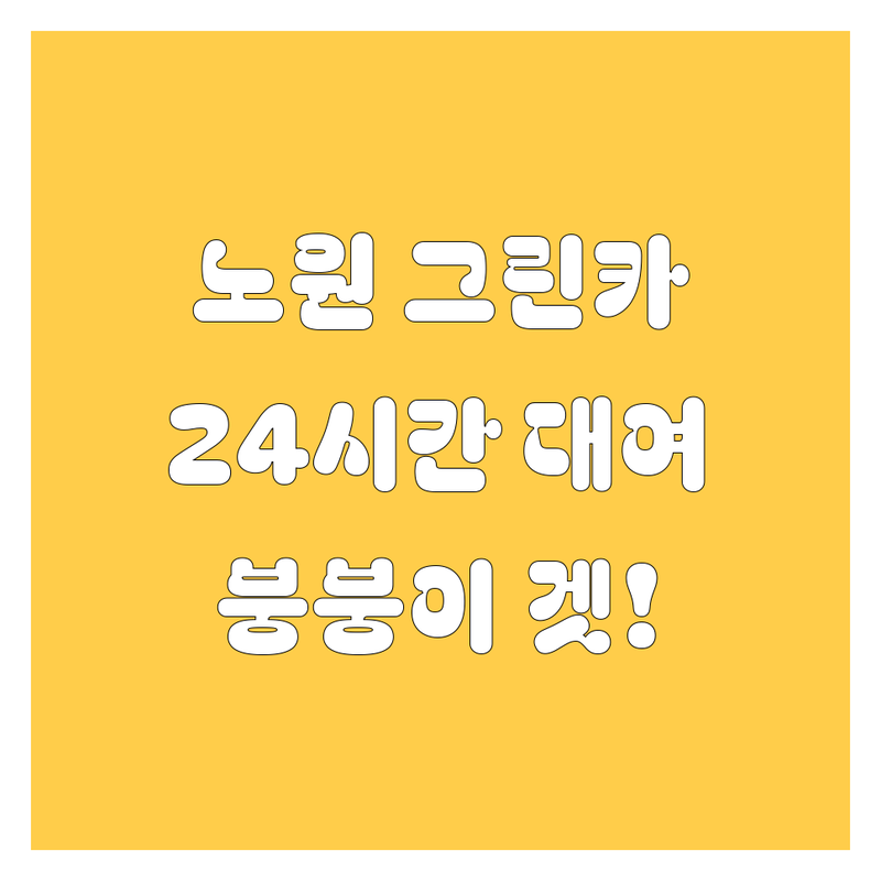 노원 그린카 24시간 대여 | 지금 바로 붕붕이 겟! 🚗💨