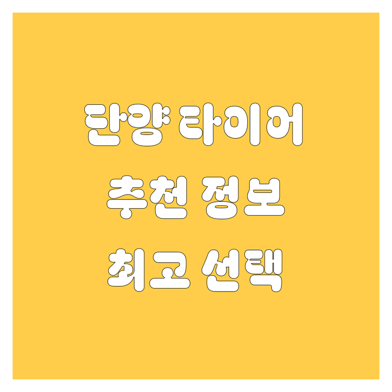 단양 타이어 교체 정보 모음 | 현지인이 추천하는 BEST 선택