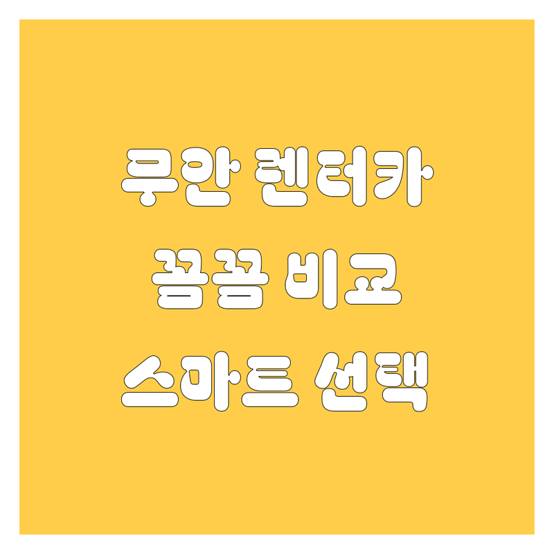 무안 렌터카, 꼼꼼 비교하고 스마트하게 선택하세요!