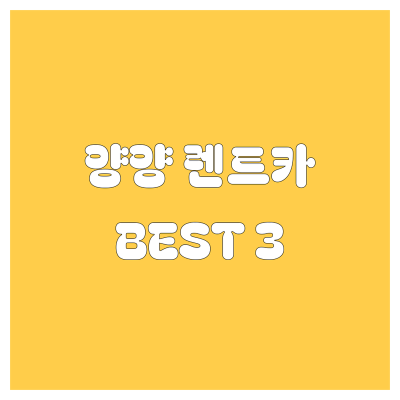 양양 렌트카 어디서 빌려야 후회 안 할까? 현지인이 추천하는 BEST 3 업체!