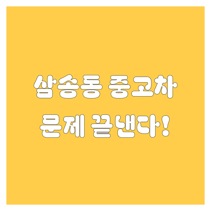고양시 덕양구 삼송동에서 중고차 문제 끝! 믿을 수 있는 중고차 | 맞춤형 서비스 가이드