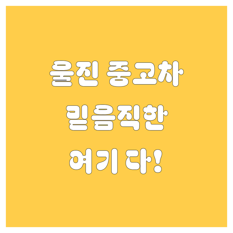 🚗 울진에서 믿을 수 있는 중고차, 여기 다 있어요! 💯
