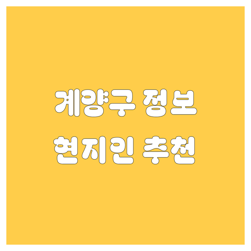 인천 계양구 자동차 정보 모음 | 현지인이 추천하는 BEST 선택