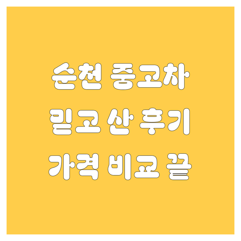 순천에서 믿을 만한 중고차, 여기서 다 찾았다! | 가격부터 서비스까지 완벽 비교