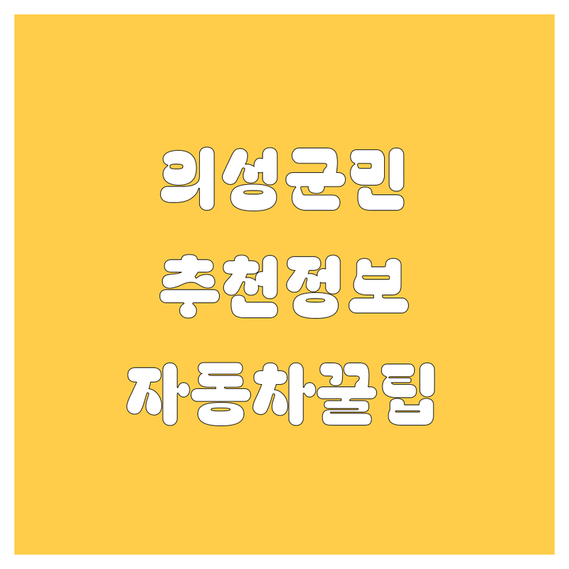 의성군 자동차 정보 모음 | 현지인이 추천하는 BEST 선택