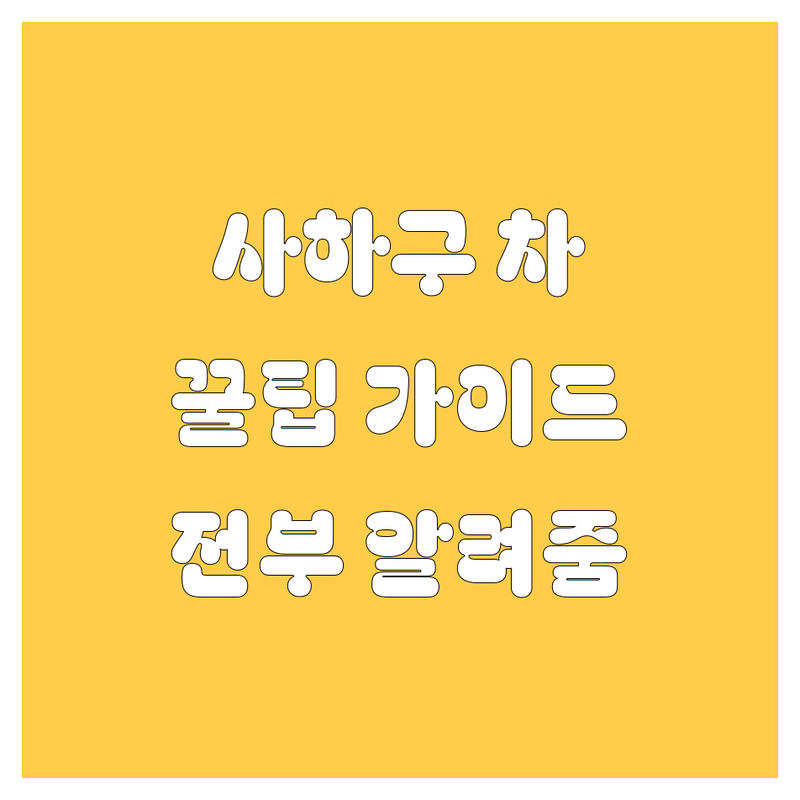 사하구 자동차 썬팅, 광택, 유리, 타이어, 세차 정보 가이드