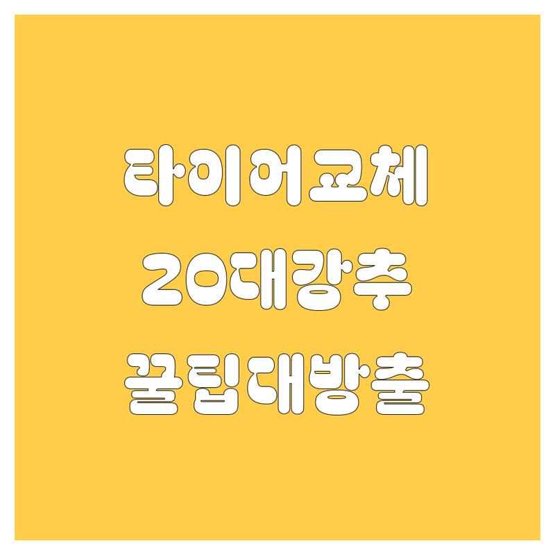 [지역명] 타이어 교체, 20대 드라이버가 강추하는 꿀팁 대방출!