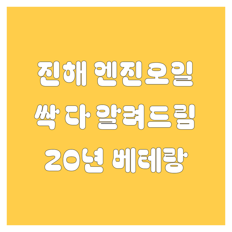 진해 엔진오일, 묻지도 따지지도 않고 싹 다 알려드림! (Feat. 20년 베테랑 카마스터)
