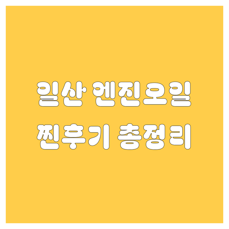 일산 엔진오일, 어디서 갈아야 후회 안 할까?😎 2025년 찐후기 총정리!