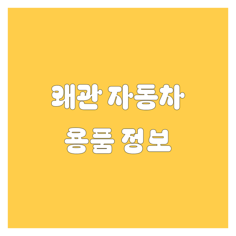 왜관에서 찾은 자동차 부품, 용품 최강 정보! 직접 방문 후기 포함