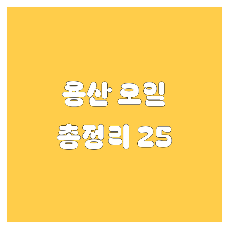 용산 엔진오일, 2025년 최신 정보 총정리