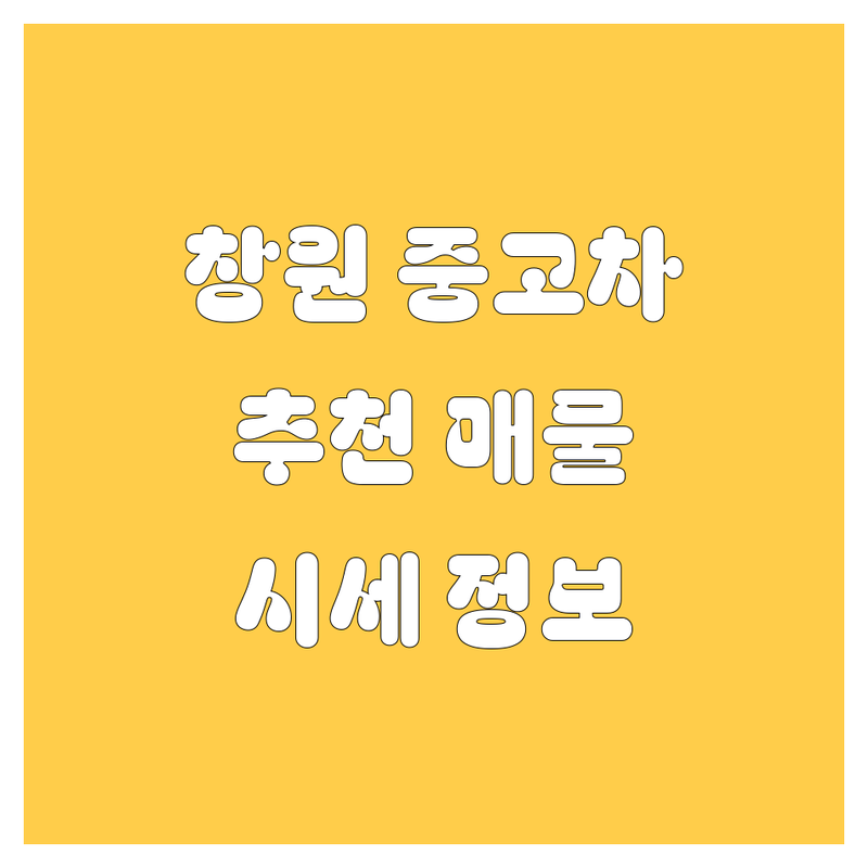 창원 중고차, 믿음직한 선택! | 2024년 추천 매물, 시세 정보 총정리
