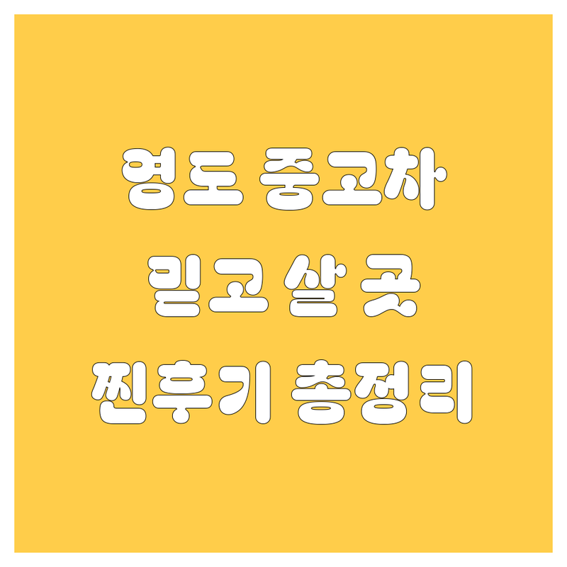 영도구 중고차, 믿고 살 수 있는 곳은 어디? | 2025년 찐후기 총정리