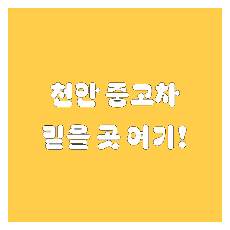 천안 중고차, 🚗 쿨하게 사는 법! 😎 2024년 믿을만한 곳 다 모았다! 💯