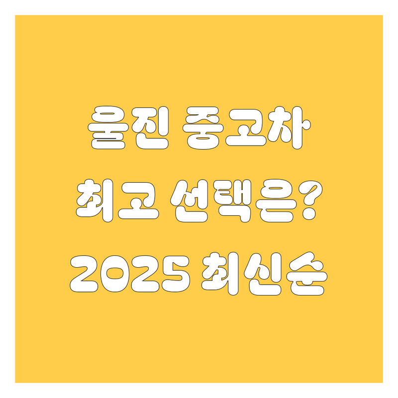울진군 울진읍 중고차 베스트 선택 | 2025년 최신 순위 정리