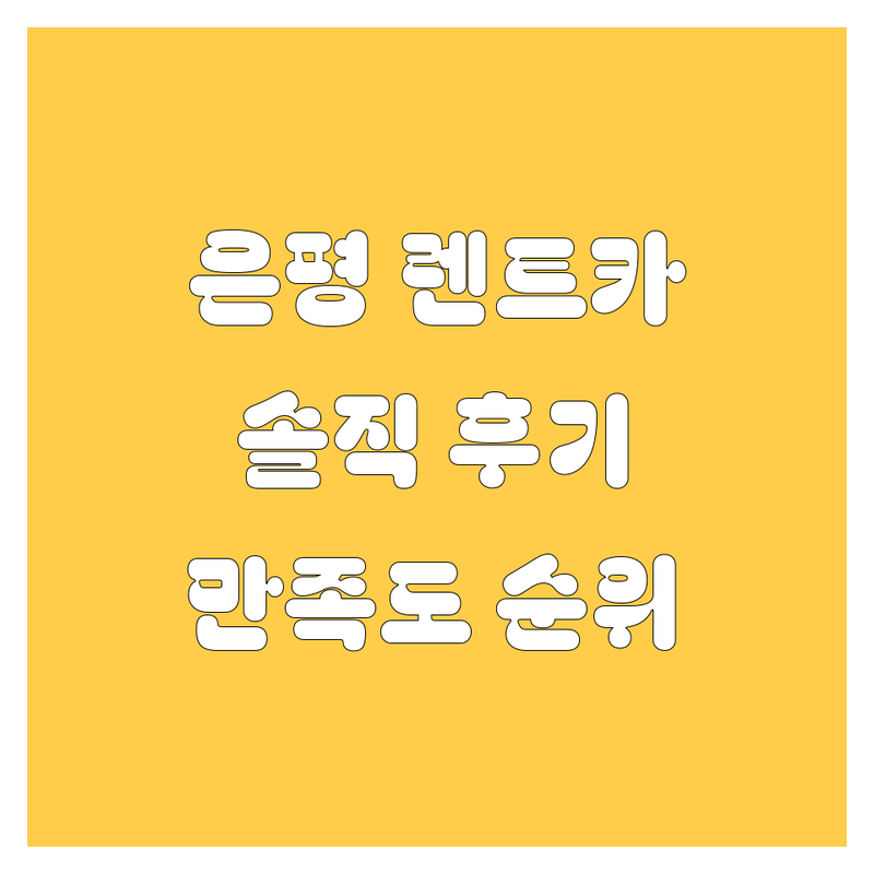 서울 은평구 대조동 렌트카 리얼 후기 기반 정보 | 만족도 순위 공개